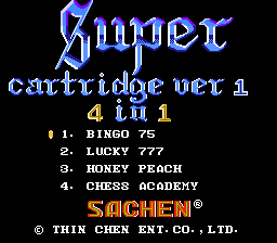 Super Cartridge Ver 1 - 4 in 1 (Asia) (Ja) (Unl)